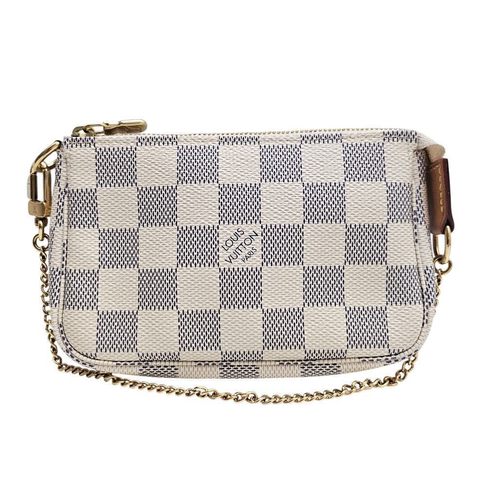 SOLD Louis Vuitton Damier Azur Mini Pochette Accessoires White Pouch - Picture 2 of 7